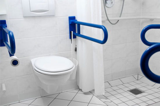 Mobility accessible bathroom
